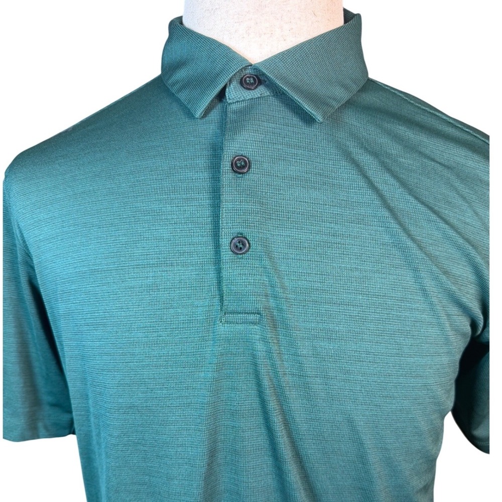 Ping Sensorcool Mens Medium Teal Green TPC Summerlin Golf Polo Shirt Microstripe